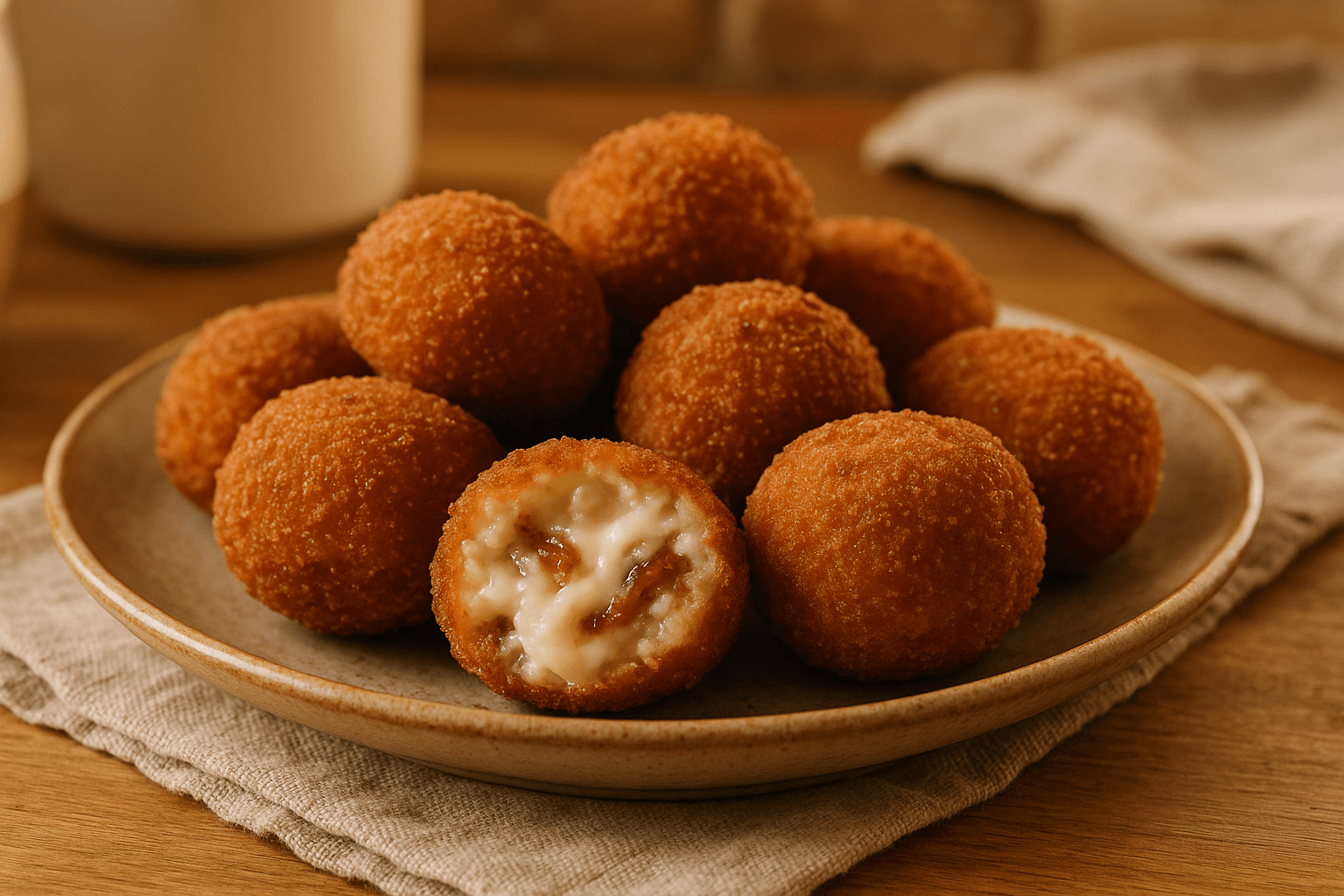 Croquetas de Queso de cabra y Cebolla caramelizada