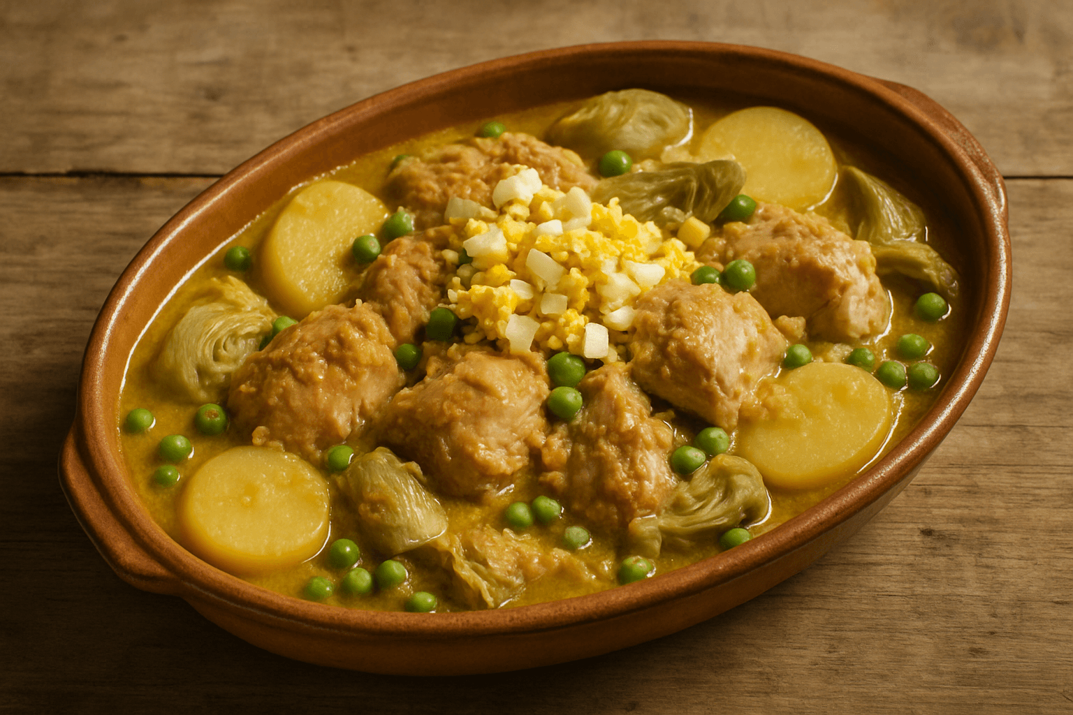 Pavo en pepitoria de la abuela