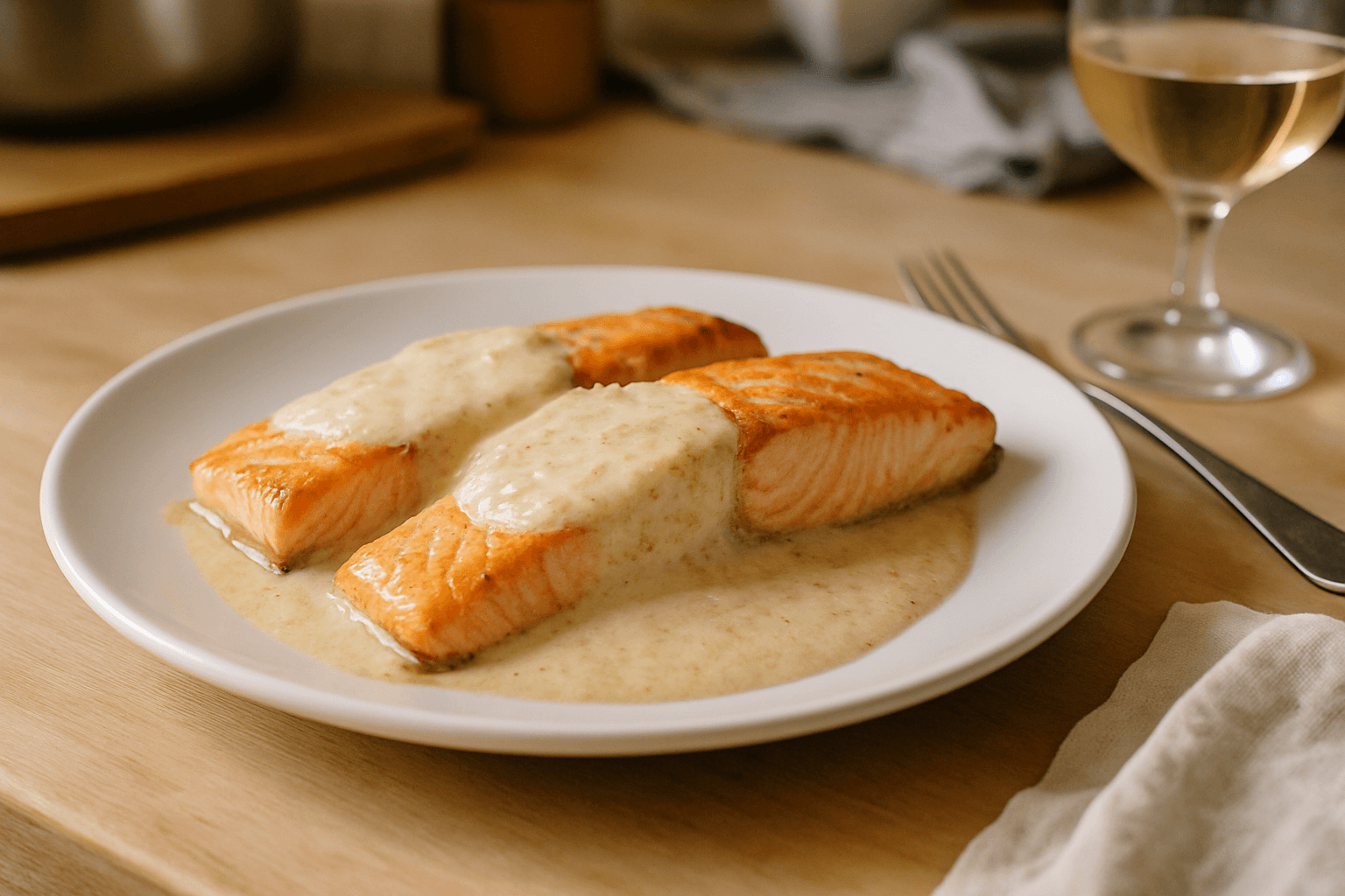 Salmón con Salsa Cremosa