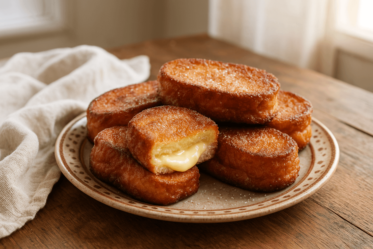 Torrijas rellenas de crema pastelera